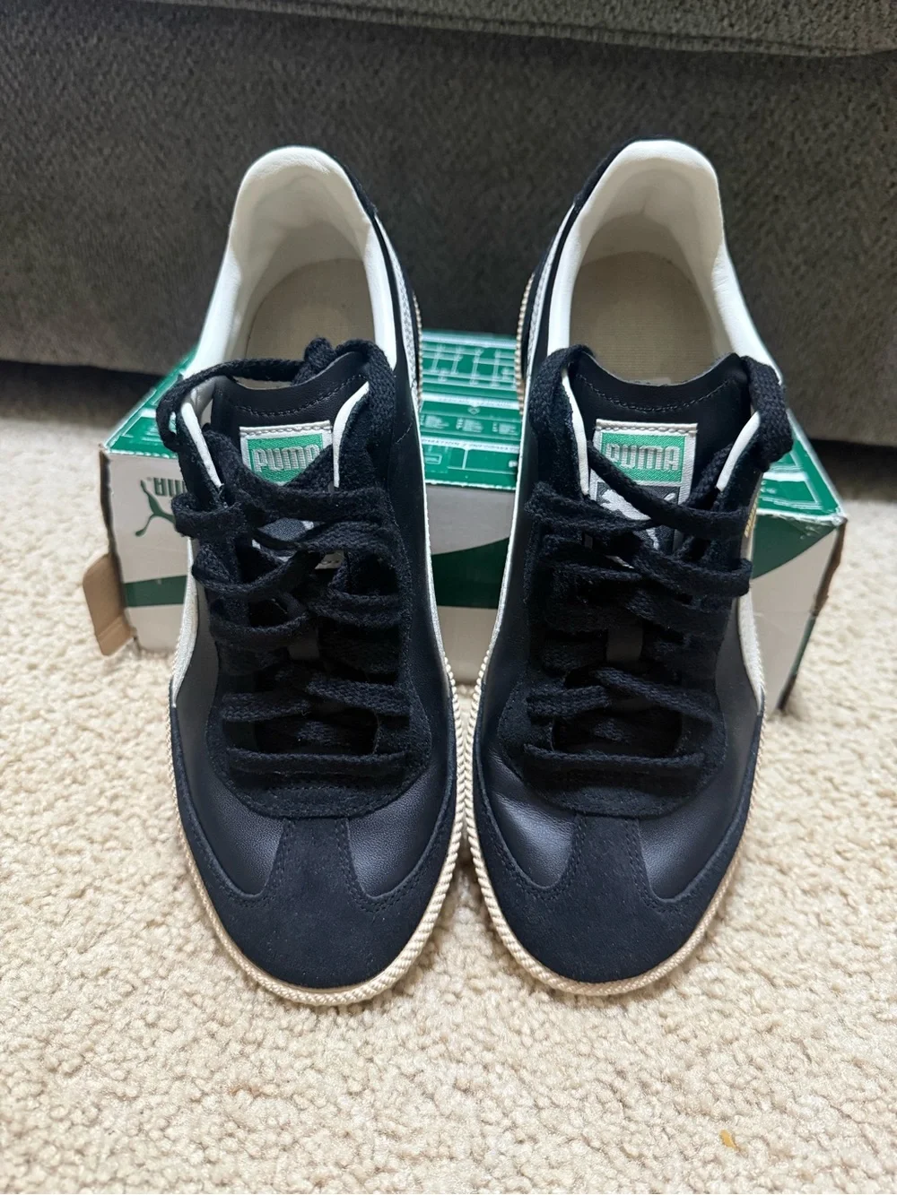 PUMA Super Liga Og Retro Mens Black Sneakers Casual Shoes 356999 New Sz 8.5
